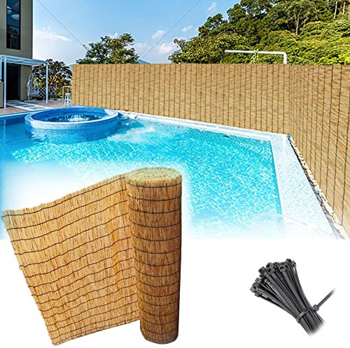 Bambou pour Cloture,Brise Vue Jardin,Canisse en Roseau Naturel,Roseau Brise-Vent Jardin Terrasse Natte de Roseau,Pare Exterieur Balcon Cloture (Color : Natural, Size : H50xL300cm/1.6x10ft)