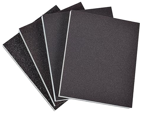 Flintronic 4PCS Sanding Blocks, 60/100/180/220 Sanding Sponges Coarse and Fine, Reusable Wet and Dry Dual-use Sanding Sponges, Different Specifications for Wood, Metal, Wall, Cupboard, Handicrafts