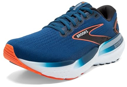 Brooks Men's Glycerin GTS 21 Supportive Running Shoe - Blue Opal/Black/Nasturtium - 9 Medium