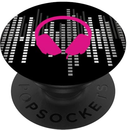 Pink Headphones for artists, DJs, Men or Women Music Lover PopSockets Swappable PopGrip