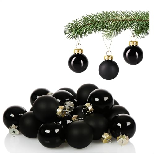 com-four® 20x Christbaumkugeln, kleine Weihnachtskugeln aus echtem Glas | Baumschmuck für die Weihnachtstanne - Ø 3 cm