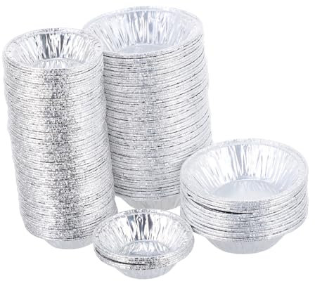 MAGICLULU 500 Stück Eierkuchenschale Aluminium Folie Torte Pfannen Dessert Backform Aluminium Folie Pie Pfannen Backblech Runde Torte Pfannen Tasse Aus Zinnfolie Alufolie Plätzchen