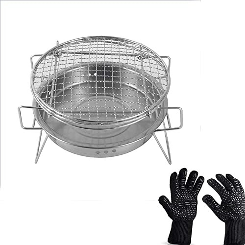 Barbacoa Brasero Parrilla De Hierro Fundido|Parrilla De Carbón|Barbacoa Para Picnic Jardín Terraza Camping Playa|Para Uso Doméstico Herramientas De Barbacoa Asa