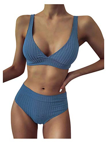 WILLBEST Badeanzug Damen große größe Badekappe meerjungfrauenflosse badeshirt uv Damen sexy Hotpants badeanzüge Badehose Frauen Bikini türkis Strand Kleidung Bandeau Badeanzug Dame