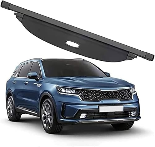 ICOMPY Auto Einziehbare Laderaumabdeckung für Kia Sorento Ⅳ 2020-2023, Kofferraum Ablagen Schutz Abdeckung Auto Ausziehbar Frachtabdeckungen Kofferraumabdeckung Rollo
