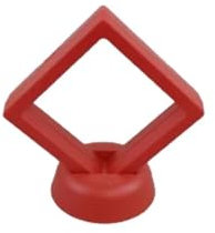 3D-Schweberahmen 9 stücke PE Film Schmuck Lagerung Box Mit Basis 3D Verpackung Fall Schwimmenden Rahmen Membran Ring Ohrring Armband Display Halter(Color:Red,Size:11x11cm)