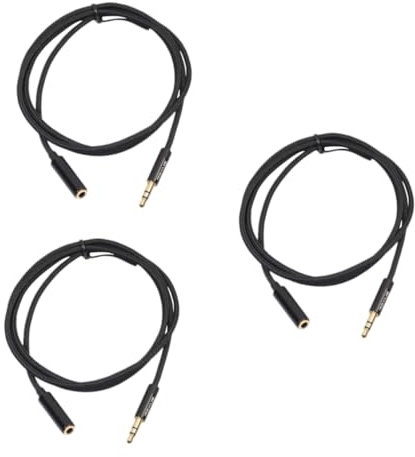 Hoement 3pcs Boys Headphones Audio Cable Extension Line Stereo Female Headphone Cable Material Aux Extension