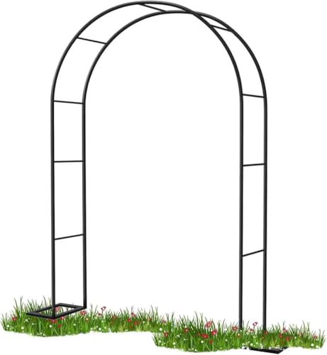 WCQSYY Arco De Jardin para Plantas Arco De Hierro Forjado para Plantas Trepadoras Arco De Rosales para Plantas Trepadoras,Blanca,W2.4M*H2.2M