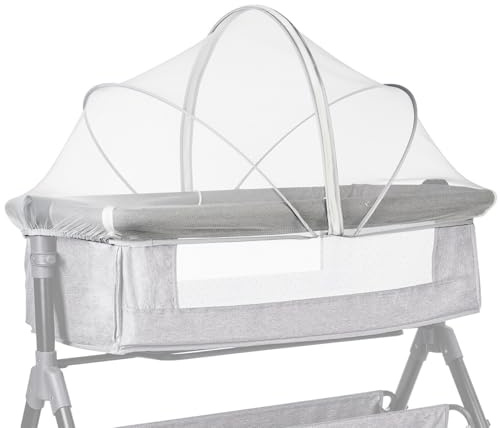Universelles Moskitonetz für Reisebett, Gitterbettabdeckung mit Leisem Reißverschluss für Betten, Einfacher Zugang, Feinmaschiges Netz für Babys, 100×55×55CM (Weiß) | Gitterbettabdeckung mit Leisem Reißverschluss für Betten, Feinmaschiges Netz für Babys