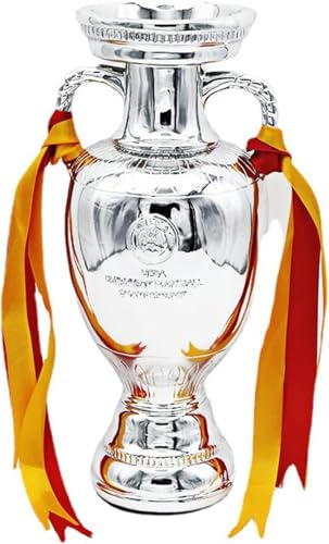 Fmarche Trofeo dei Campioni Europei di Calcio Coppa Delauna Replica Trofeo di Calcio in Resina Collezione di Memorie di Decorazioni per Casa Ufficio Regali per Fan (34 cm)