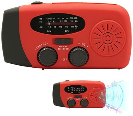 Générique Radio météo, radio à manivelle, Radio AM/FM, Radio solaire AM/FM, 2000mAh, Radio météo, lumière LED, pour survie en intérieur, Camping
