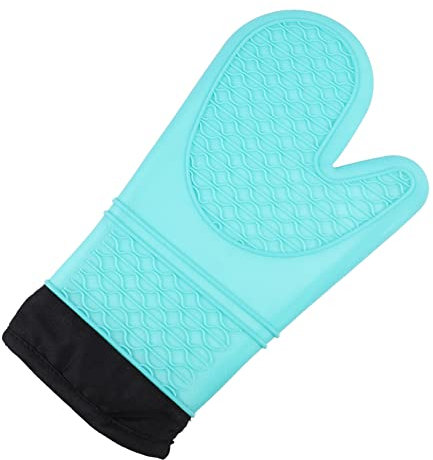 OKUMEYR Green Oven Gloves Silicone Baking Mitts Non-slip Cooking Mitts for Kitchen