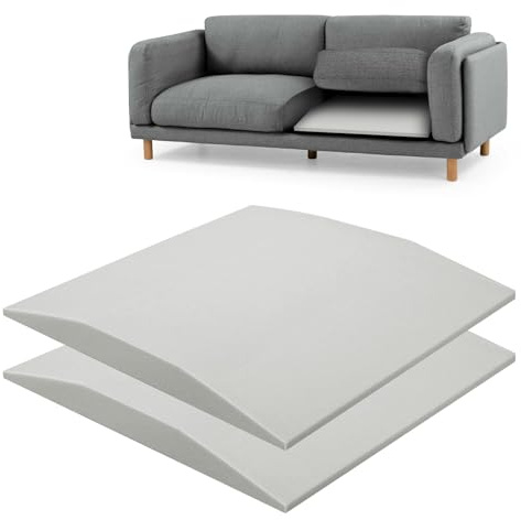 LIROPAU Gommapiuma Cuscino per Divano, 50x50x5 CM, 2 Pezzi, Quadrato | Gommapiuma per Imbottitura Cuscini Divani, Poltrone Alta Densità 40, Lastra Gommapiuma Comfort Elevato