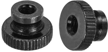 QUARKZMAN Tuerca moleteada para pulgar, 20 unidades, M5 x 0,8 mm, botones redondos de hierro, sujetadores para piezas de impresora 3D, color negro