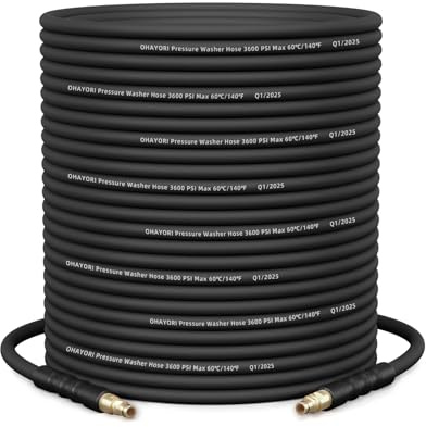 OHAYORI 20m High Pressure Washer Hose for Karcher K2-K7 Series, Wear Resistant Flexible Replacement Hose, 220Bar Quick Connect Click Plug Power Wash Attachment Extension for Car, Driveway Cleaning