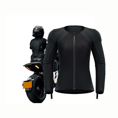 Chaqueta De Moto De Verano for Mujer: Forro De Malla Transpirable Y Protecciones En Espalda, Codos Y Hombros.(Black,M)