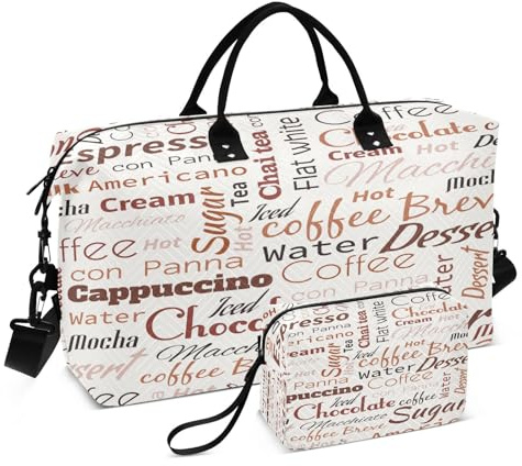Travel Duffle Gym Bag Coffee Food Fashion for Women Men Weekender Tote Bags
