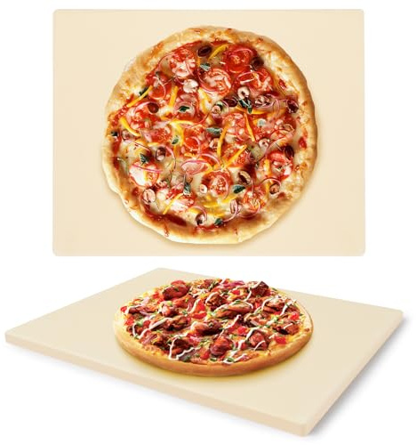 Pietra per pizza e pane 38 x 30 x 1,5 cm, pietra per pizza a gas e forno (38 x 30 x 1,5 cm)