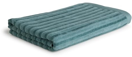 Möve Monochrome Stripes Velours Duschtuch 67 x 140 cm aus 80% Baumwolle/ 20% Viskose aus Bambus-Zellstoff, Malachite
