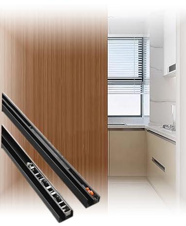 Glass Sliding Door Double Track Display Cabinet Slide, Dual Track Sliding Door Hardware Kit, Smooth Gliding Track For Display Cabinets, Wardrobes & Closet Doors(150cm)