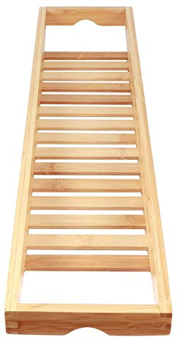 FTVOGUE Rack de Plate-Forme de Baignoire en Bambou, Organisateur Multifonctionnel pour Contenir des Verres à Vin, des Téléphones Portables et des Serviettes avec Une Lisse et Une dureté élevée