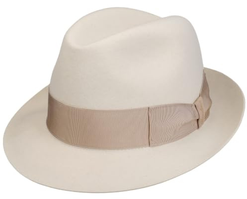 Borsalino Nilo Premium Trilby Haarfilzhut Filzhut Filztrilby Wollfilzhut Damen/Herren - Made in Italy mit Futter, Ripsband Herbst-Winter Winter