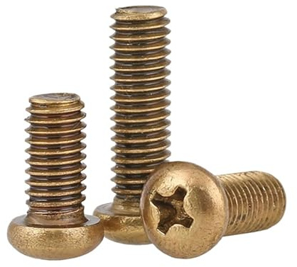 M4 M5 M6 Messing Rundkopf Kreuzschlitzschrauben Messing Maschinenschraube Flachkopf(M4x12)