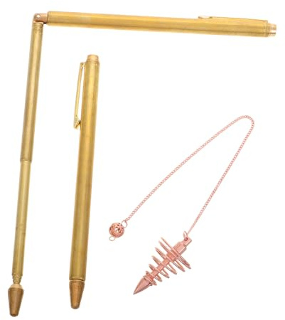 DECOMELODY Baguettes Sourcier Cuivre Robustes Set Télescopiques Outil Divinatoire Interactif pour Exploration Extérieure et Détection Eau Adapté Débutants et Experts