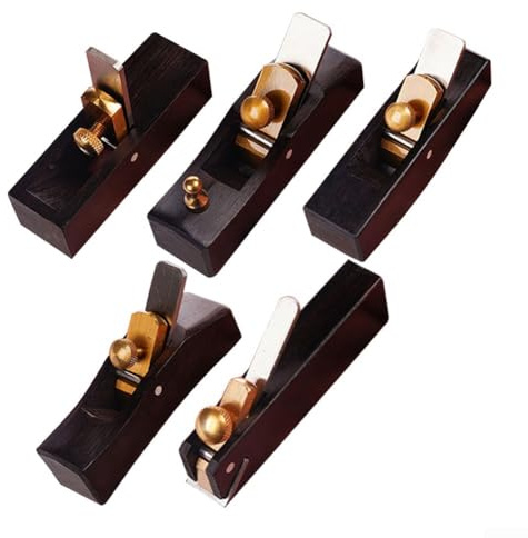 Honseadek Mini rabot à main pour le travail du bois, corps en bois dur avec lame en acier, taille compacte 8 x 2 x 2,2 cm, outil de finition lisse, adapté pour la menuiserie (à fond plat)