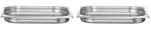 HENDI Gastronormbehälter, Temperaturbeständig von -40° bis 300°C, Heissluftöfen-Kühl- und Tiefkühlschränken-Chafing Dishes-Bain Marie, 3L, GN 2/3, 354x325x(H) 40mm, Edelstahl (Packung mit 2)
