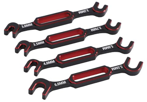 Yctze RC Wrench Turnbuckle Remover 4 Pcs RC Wrench .0 .2 .5 .7 4.0 5.0 6.0mm Turnbuckle Nut Joint Remover Repair Tool Crawler Car Boat Arts, Crafts & Sewing/Model & Hobby (Red)