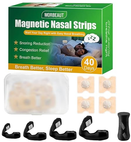 80PC, Magnetic Nose Strips with Storage Case, Anti Snoring Devices for Better Breathing, Helps Reduce Snoring & Improve Sleep Quality, Snoring Aids for Men & Women 111
