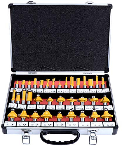 Aussel Fräsbohrer-Set, Wolframkarbid, 12,7 mm, 12,7 mm, mit Aufbewahrungskoffer, 35 Stück