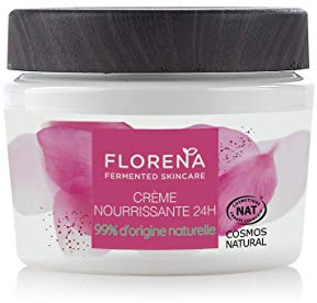 FLORENA 24H Pflegecreme mit fermentiertem Olivenöl und Kamelie (1 x 50 ml), feuchtigkeitsspendende Gesichtspflege für alle Hauttypen, langanhaltende pflegende Gesichtspflege