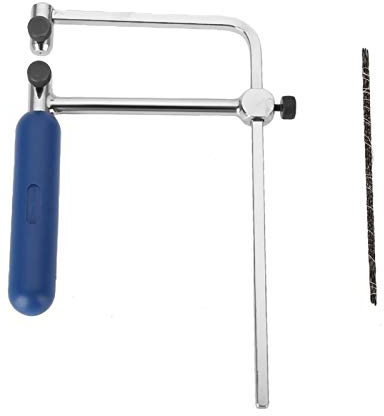 Laubsäge Set Für Kinder, Holzbearbeitung Säge, 76Mm Mehrzweck Werkzeug Handsäge, Verstellbar Sägebügel In U Form Mit 6 Spiralförmigen Ersatzsägeblättern Zur Schmuckherstellung Holzbearbeitung Metallve