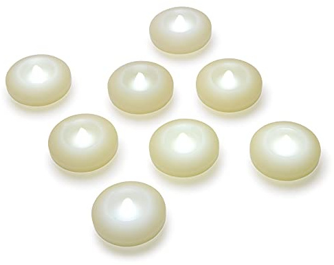 Floating Candles 3 inch Flicker Wax LED Floating Candles Flameless Batteries Tea Lights Water Activated for Home Wedding Party Centerpiece Vases Outdoor Swimming Pool Pond Decor (White, 8 Pack)