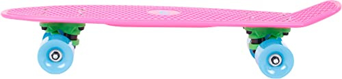 Skateboard Cruiser minibräda, retrostil för barn och tonåringar, komplett board, pennyboard, nybörjare (rosa)