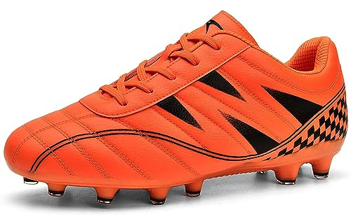 ASHION Pojkar Fotbollsskor Barn Fotbollsskor Utomhus Friidrott,Orange,37