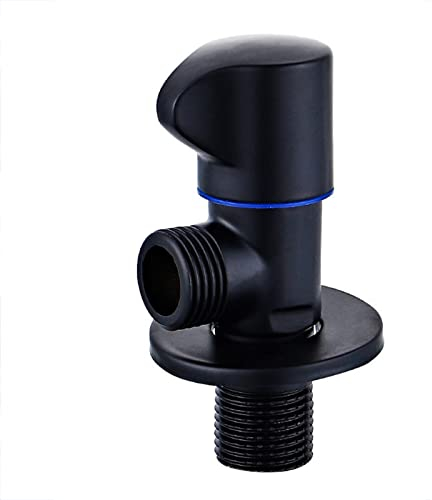 BiaoTeng Eckventil 1/2 Zoll Schwarz Matt,Auslaufventil 1/2 Zoll Garten,Warm- und Kaltwasserventil,Dreieckventil Schwarz,Auslaufventil 1/2 Zoll Schwarz,Schwarz B