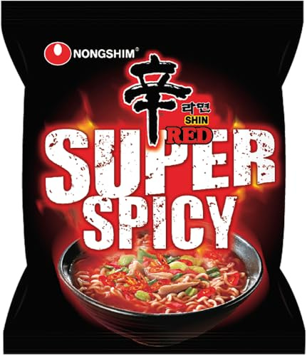 Nong Shim Instantnudeln Red Shin Ramyun - Koreanische Instantnudeln super scharf - schnelle Zubereitung - 6er Vorteilspack à 120g | Asiatisches Nudelgericht mit scharf-würzigem Geschmack I Fertiggericht als schnelle Mahlzeit zwischendurch