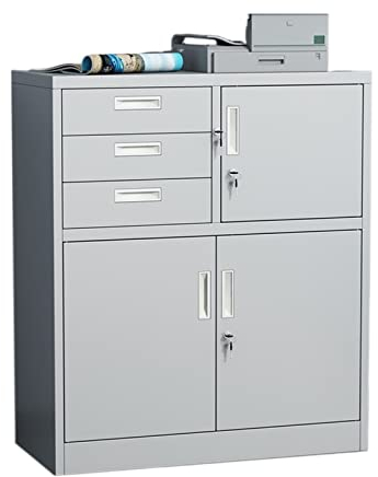 Aktenschrank Rollcontainer Aktenschrank, Blechschrank, unter dem Tisch, niedriger Schrank, Büro, Datenschrank, Schublade, Aufbewahrungsschrank mit Schloss, Wohnzimmer, kleiner Schrankboden Büroschrank
