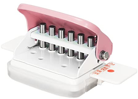 TEmkIn Mini-Bindemaschine, 6-Loch-Cinch-Buchbindemaschine, Lochen von 5 Blatt, für A4 30 Löcher, B5 26 Löcher, A5 20 Löcher, Flipchart-Innenseiten, Lochen (Rosa)