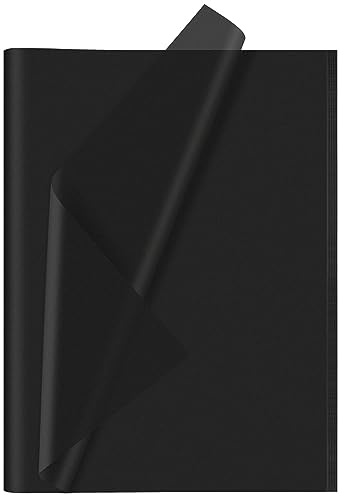 CHRORINE Seidenpapier für Bastelarbeiten, Dekoration, Geschenkverpackung, 50,8 x 36,8 cm, Schwarz, 60 Blatt