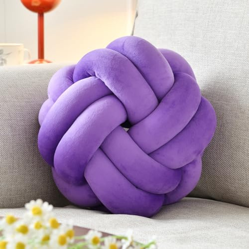 VBGYA Almohada de bola de nudo, cojín decorativo redondo, almohada de felpa suave de 8 pulgadas, almohada anudada de felpa suave, cojín decorativo moderno para el hogar