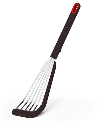 Spatola per pesce in silicone, per pentole antiaderenti, utensili da cucina resistenti al calore, ideale per friggere pesce, uova, frittelle