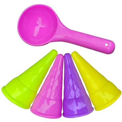 XNHIU 5pcs Ice Cream Beach Toys Ice Cream Bucket and Scoop Sand Pit Toys Great Ice Cream Sand Toy Sand Beach Toys for Kids