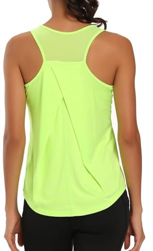 Dawnrole Palestra Donna Gym Top Senza Maniche in Rete Yoga Corsa Camicie Atletiche