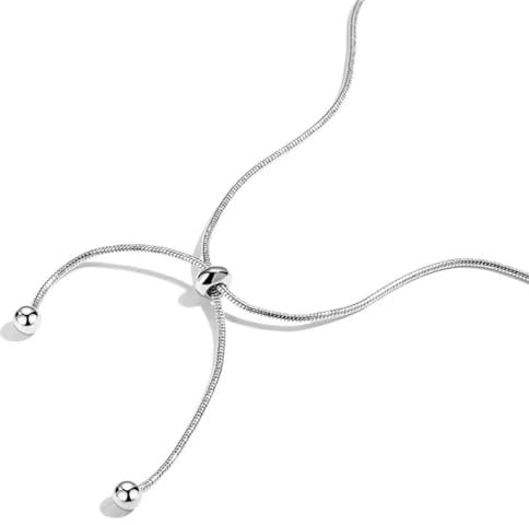 Halskette Ketten Schmuck Herren Frauen Anhänger Necklace Ziehen Runde Perle Schlange Knochen Kette Halskette Für Frauen Einfache Kreative Einstellbare Schmuck Collier