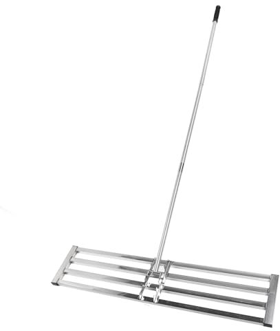 Râteau de Nivellement de Pelouse, Niveleur de Pelouse Robuste en Acier Inoxydable, Tête de Niveleur de 47,2 X 10,2 Pouces, Râteau de Nivellement de Cour pour Fabriquer des