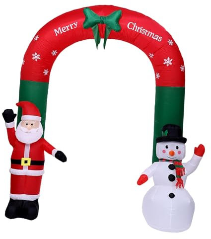 Colcolo Arco Inflable navideño Iluminado de 3,1 m de Alto, Adorno navideño, UE, 220 V, decoración navideña para Escenario, Ligero, Adorable